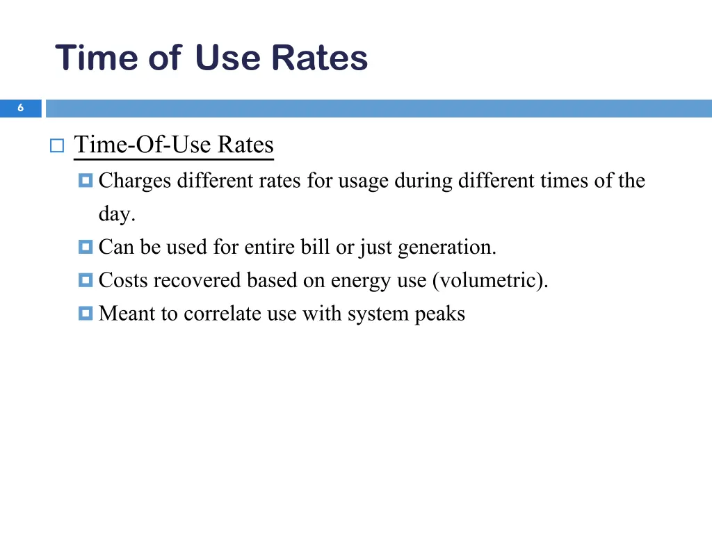 time of use rates