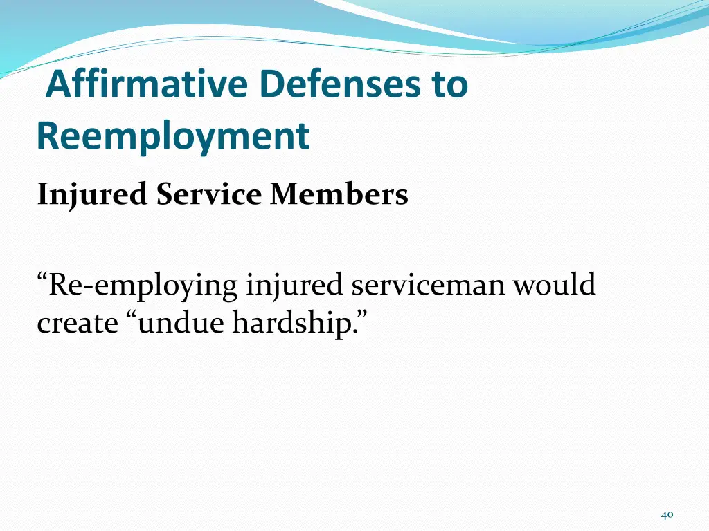 affirmative defenses to reemployment 1