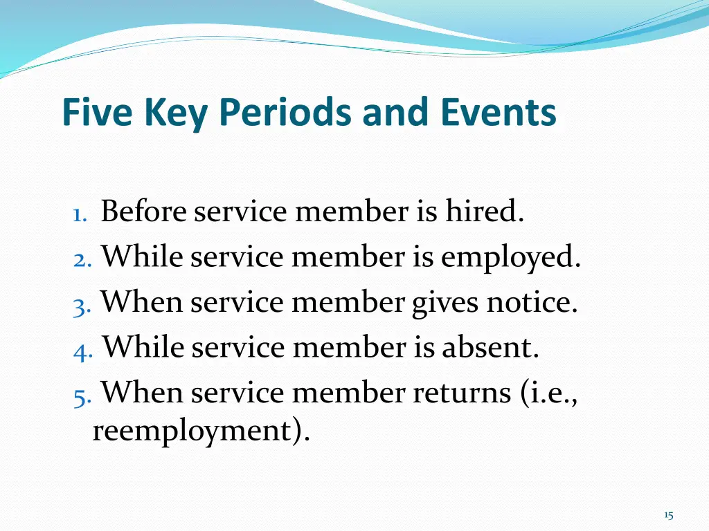 five key periods and events