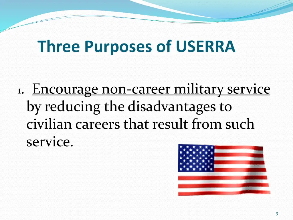 three purposes of userra