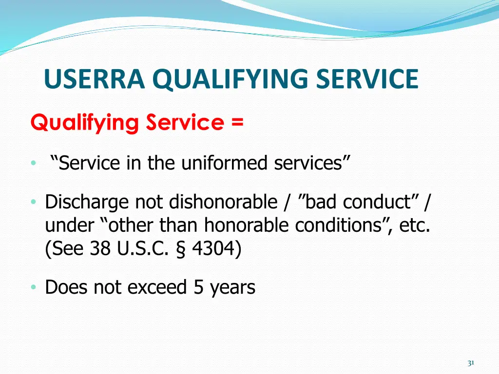 userra qualifying service