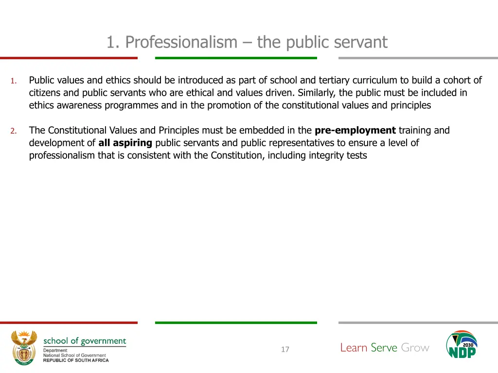 1 professionalism the public servant