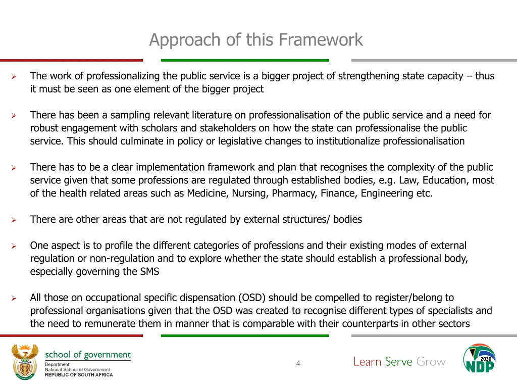 approach of this framework