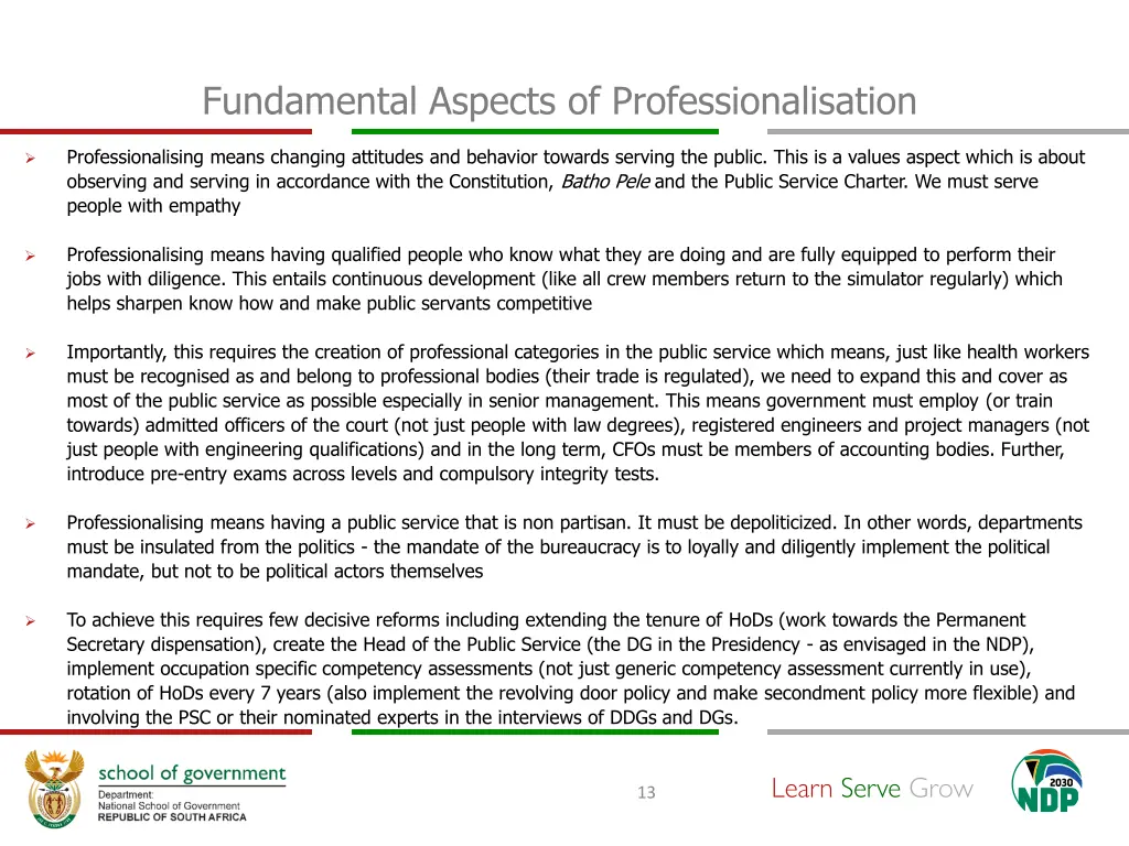 fundamental aspects of professionalisation 1