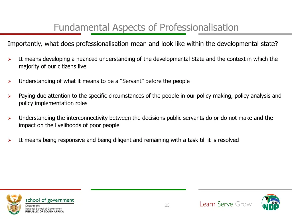 fundamental aspects of professionalisation 3