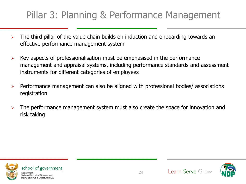 pillar 3 planning performance management