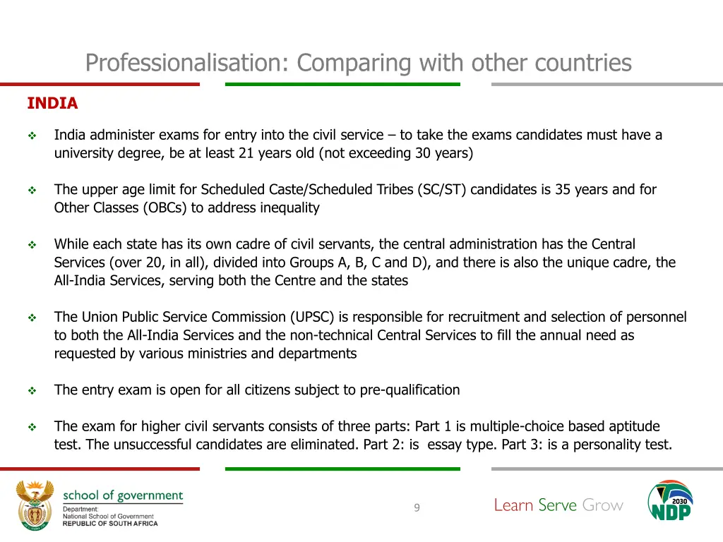 professionalisation comparing with other countries 1