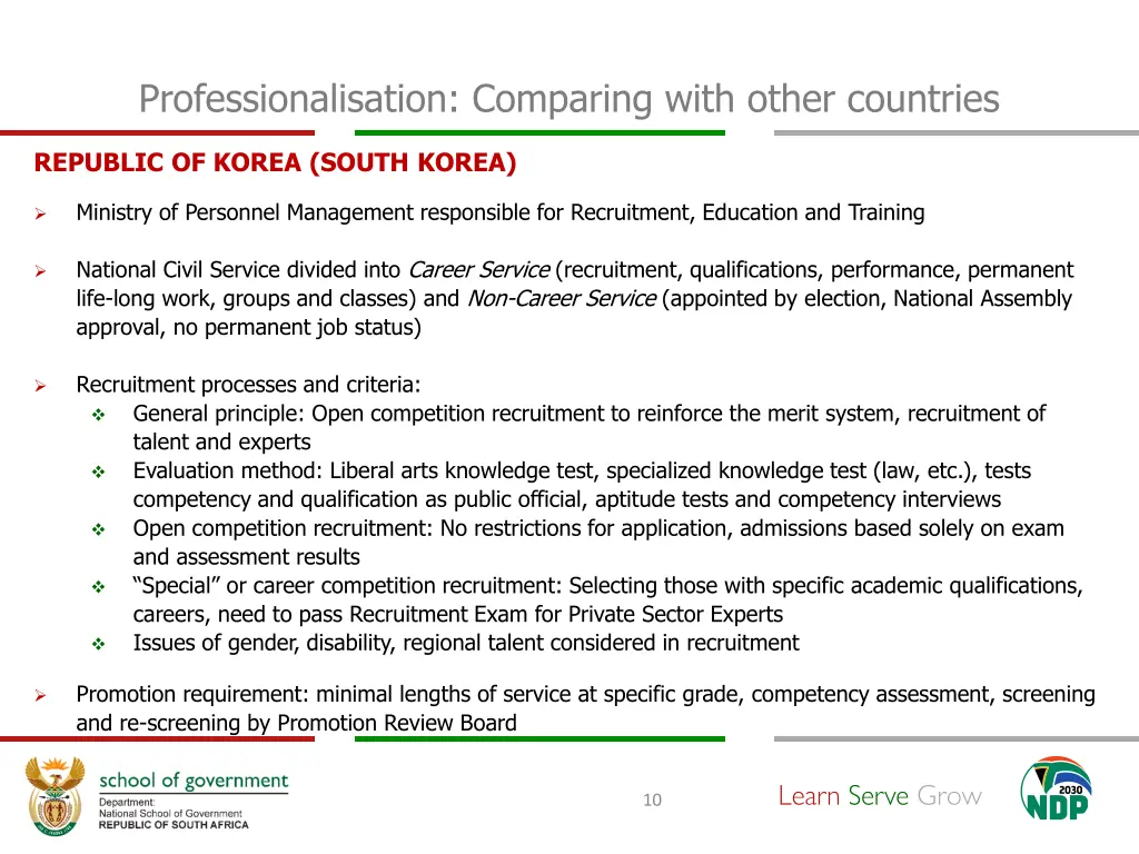 professionalisation comparing with other countries 2