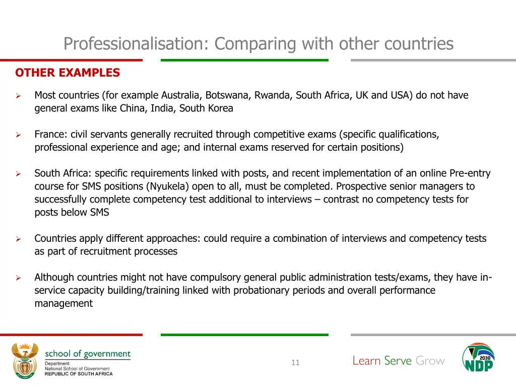 professionalisation comparing with other countries 3