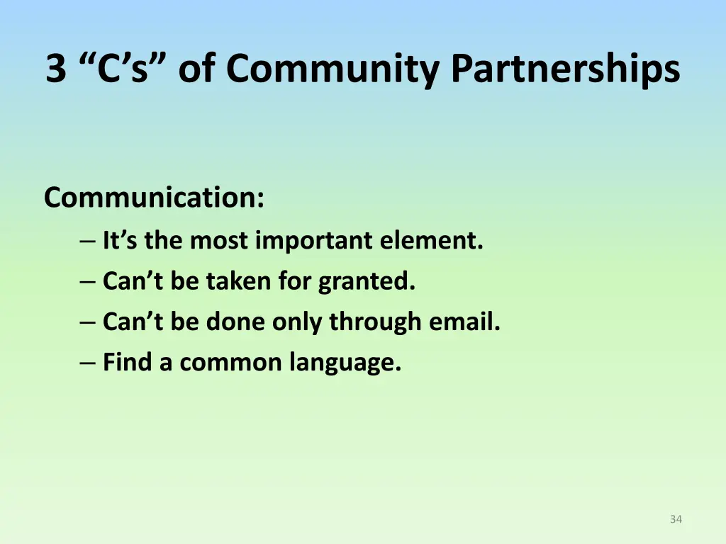 3 c s of community partnerships 1