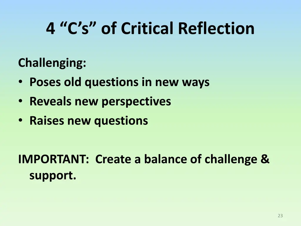 4 c s of critical reflection 3