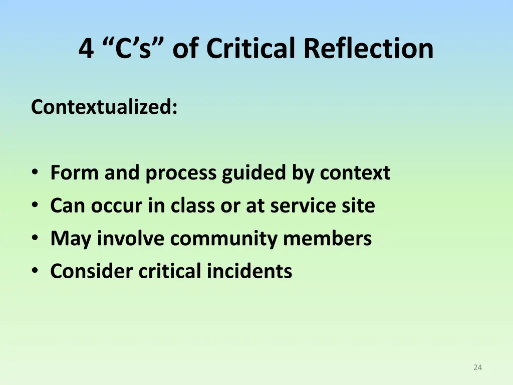 4 c s of critical reflection 4