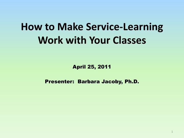 how to make service learning work with your