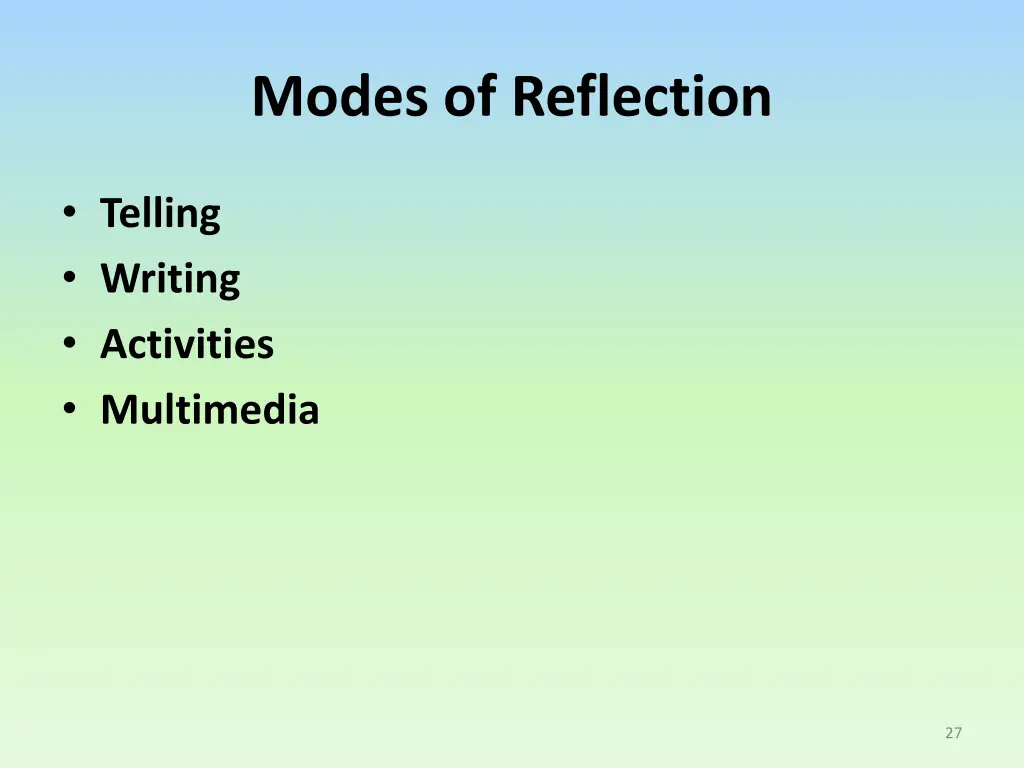 modes of reflection