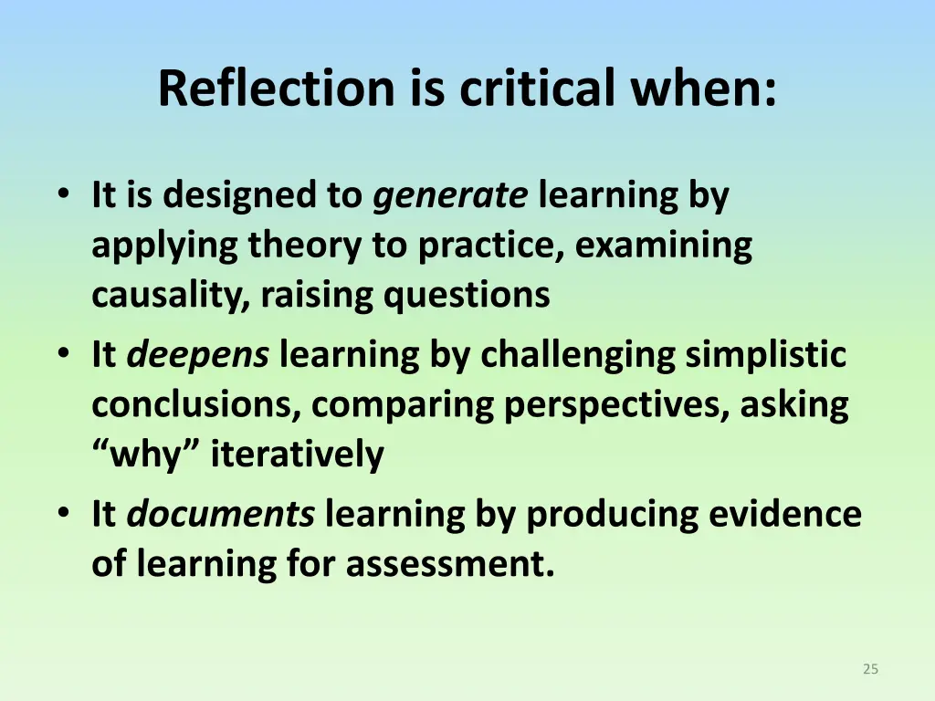 reflection is critical when