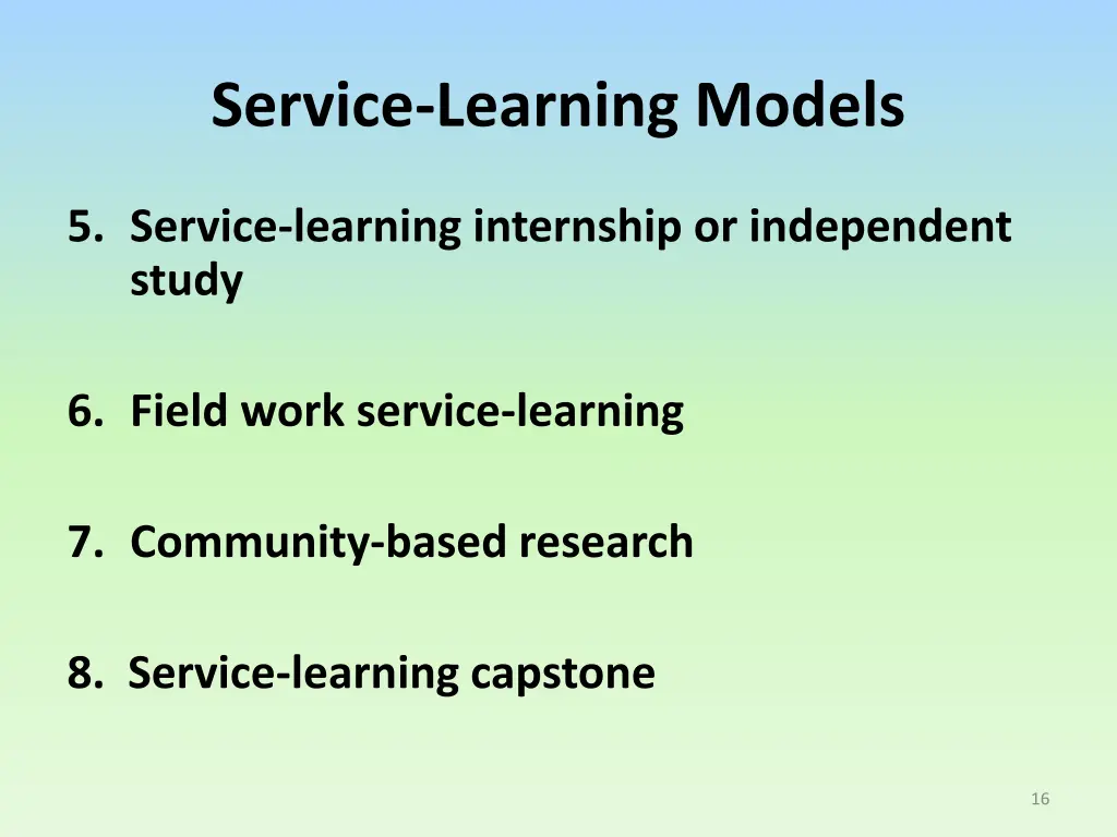 service learning models 1