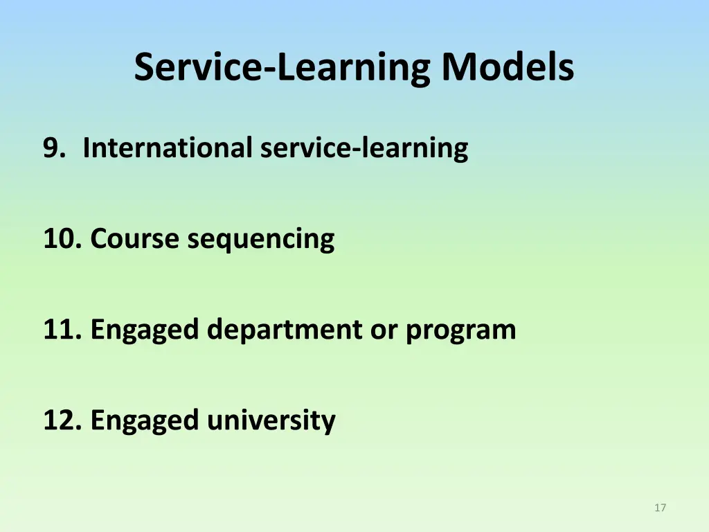 service learning models 2