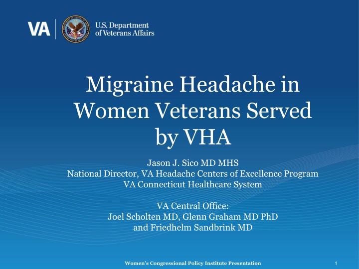 migraine headache in women veterans served by vha