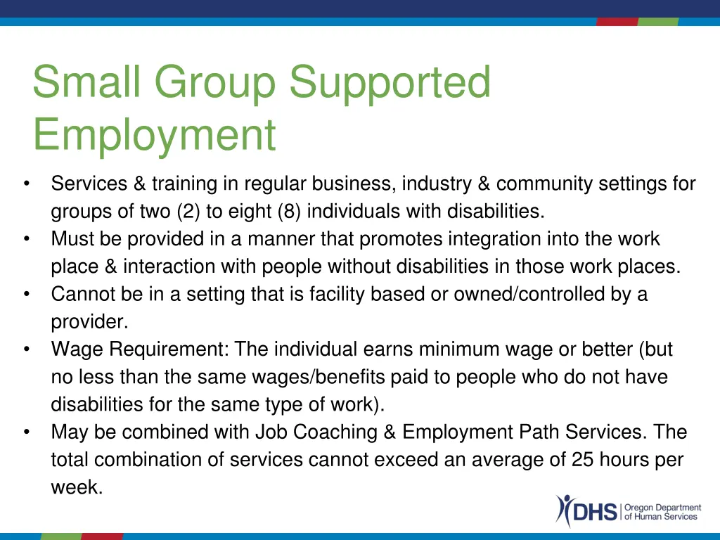 small group supported employment