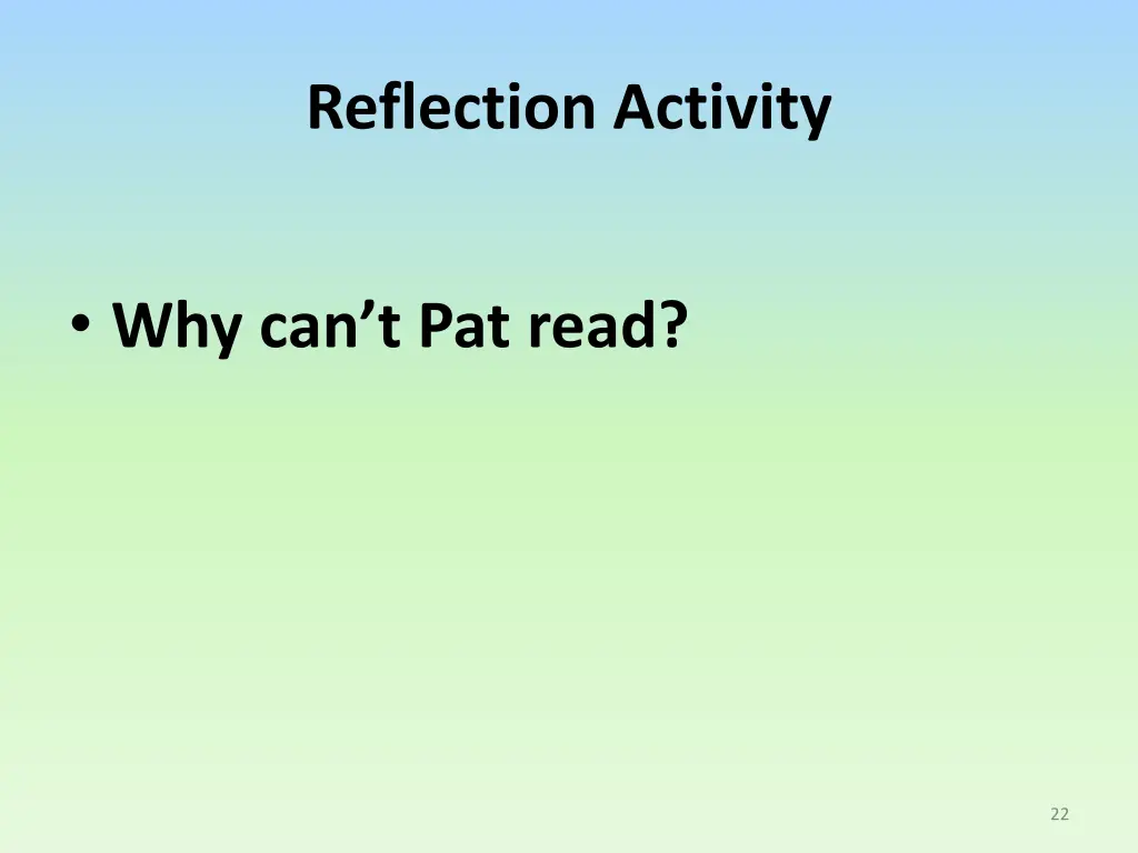 reflection activity