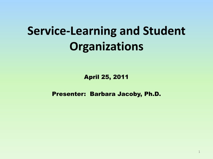 service learning and student organizations