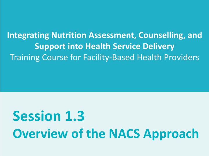 integrating nutrition assessment counselling