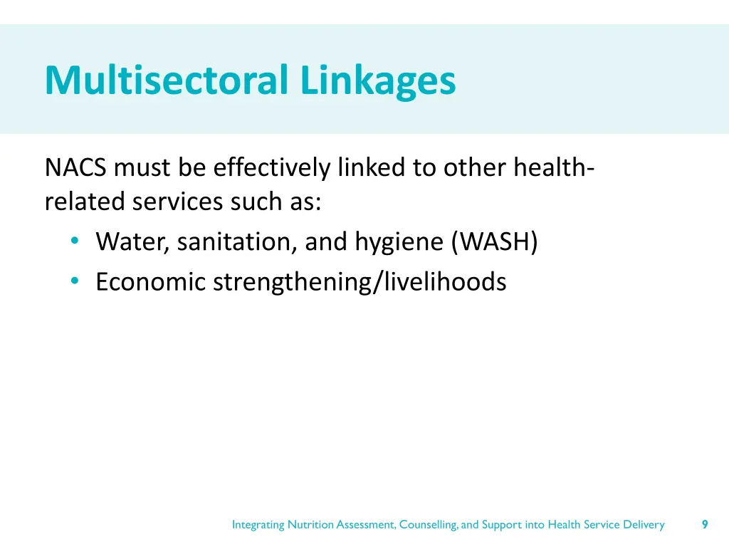 multisectoral linkages