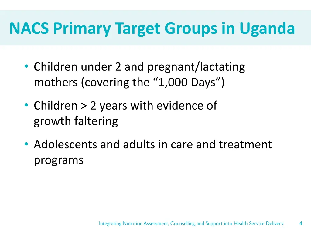 nacs primary target groups in uganda