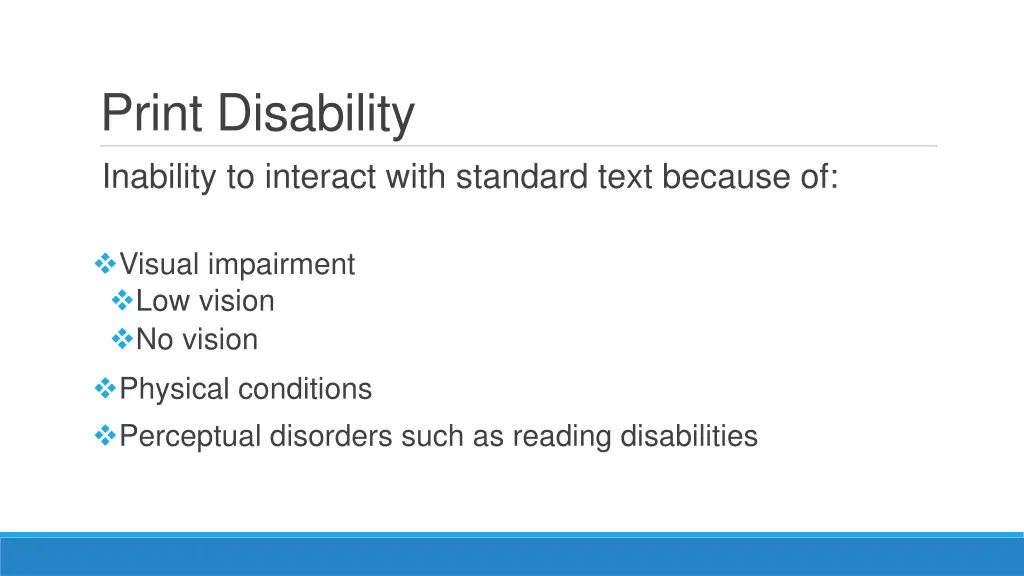 print disability inability to interact with