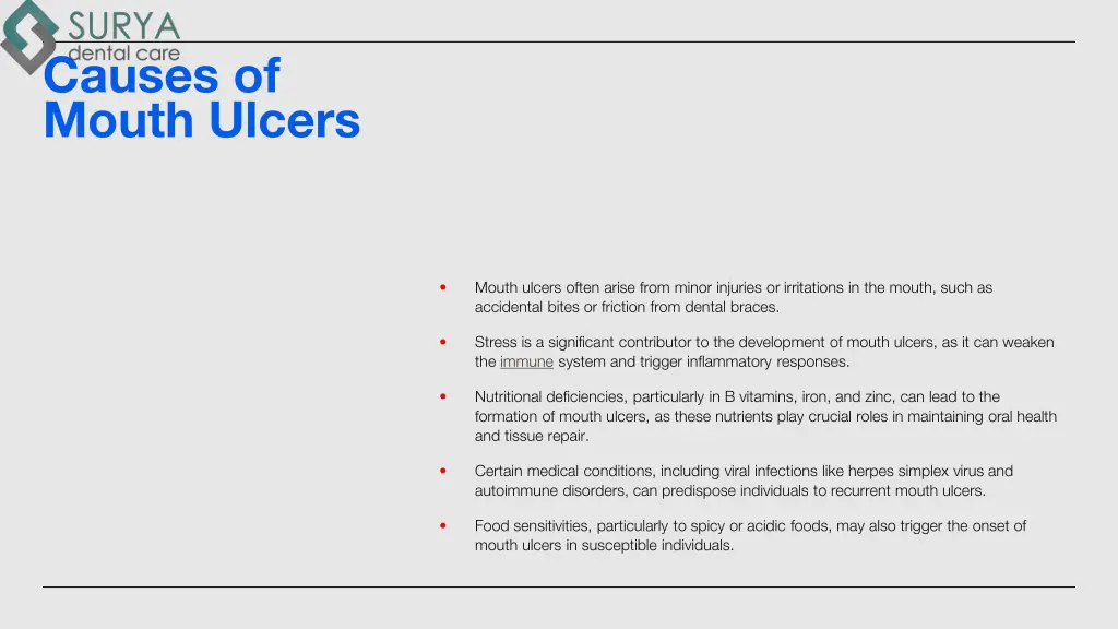 causes of mouth ulcers