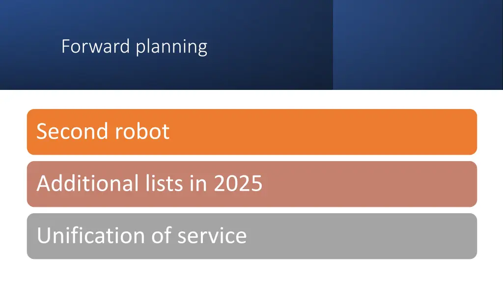 forward planning