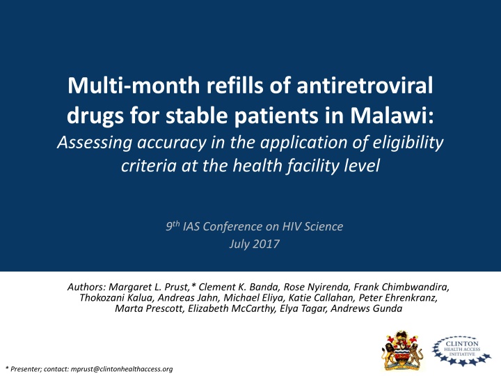 multi month refills of antiretroviral drugs