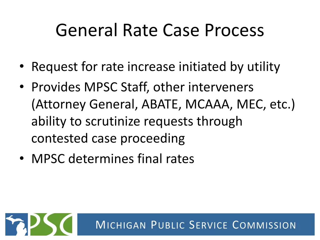 general rate case process