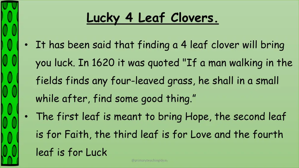 lucky 4 leaf clovers