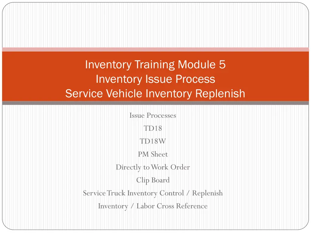 inventory training module 5 inventory issue 1