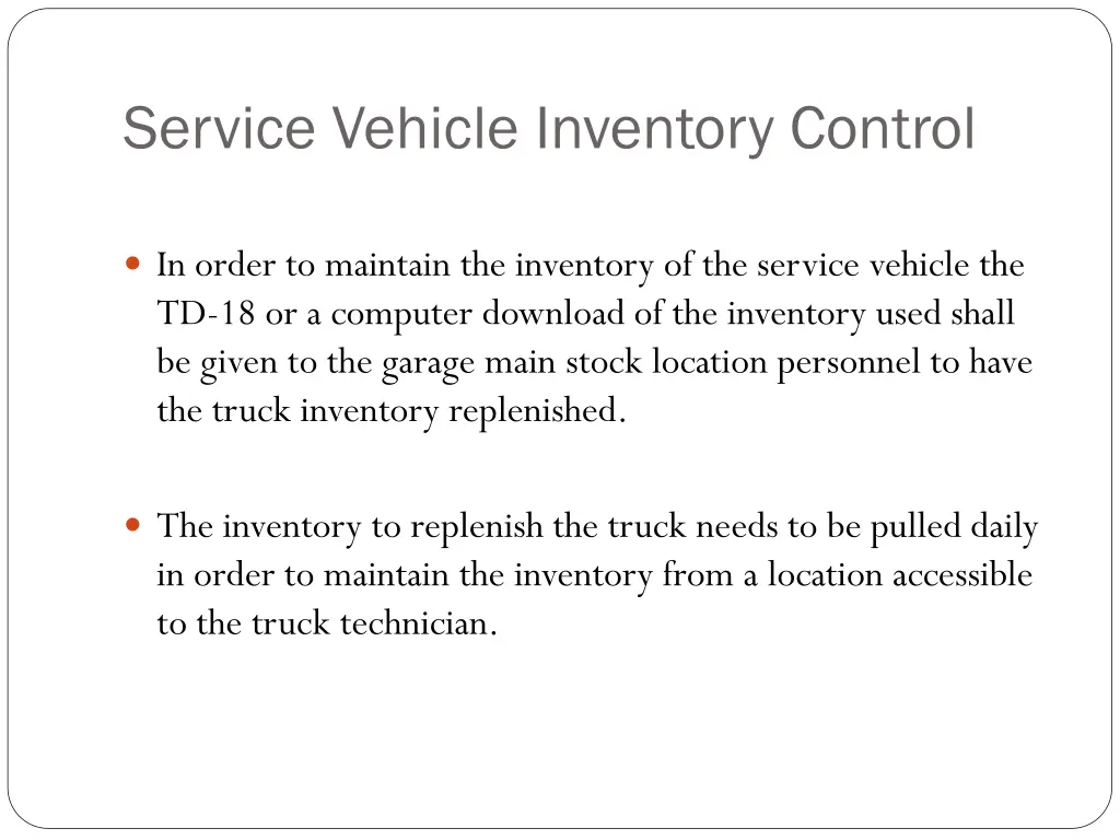 service vehicle inventory control 2