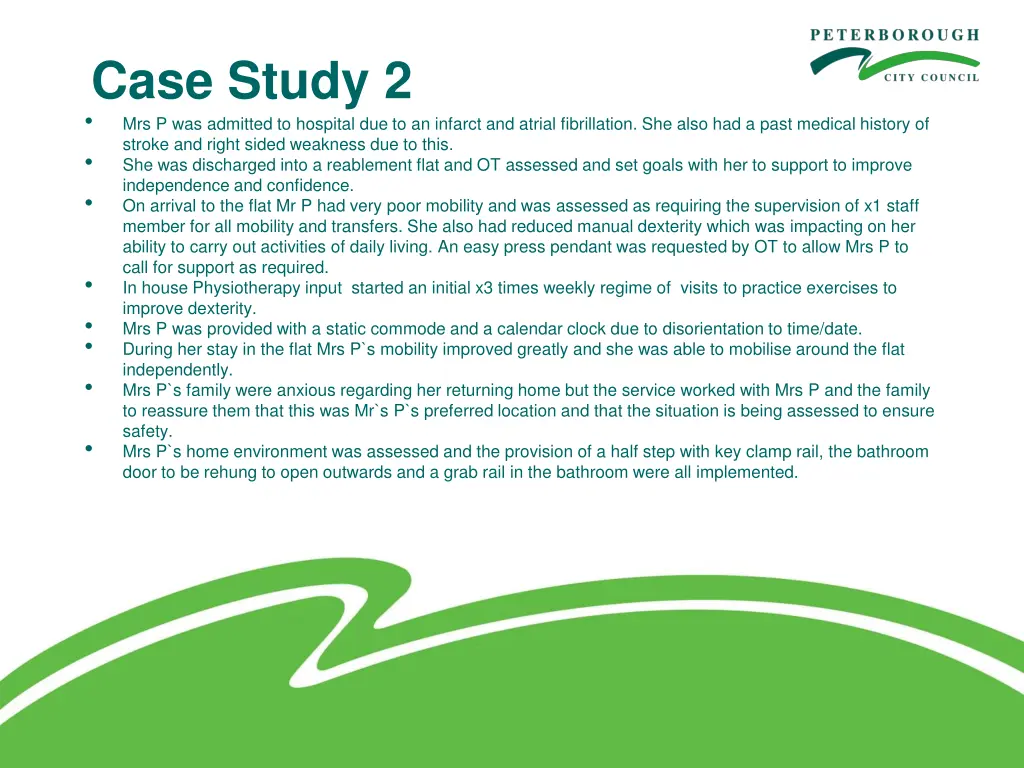 case study 2 mrs p was admitted to hospital