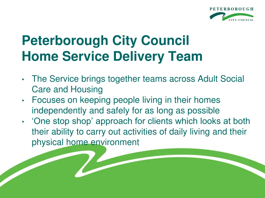 peterborough city council home service delivery 1