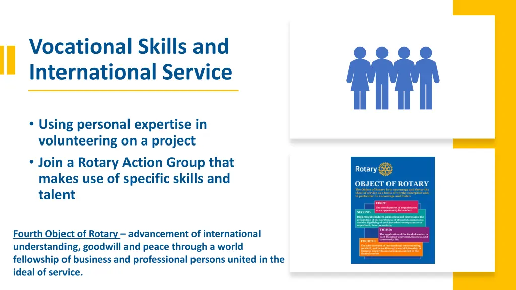 vocational skills and international service