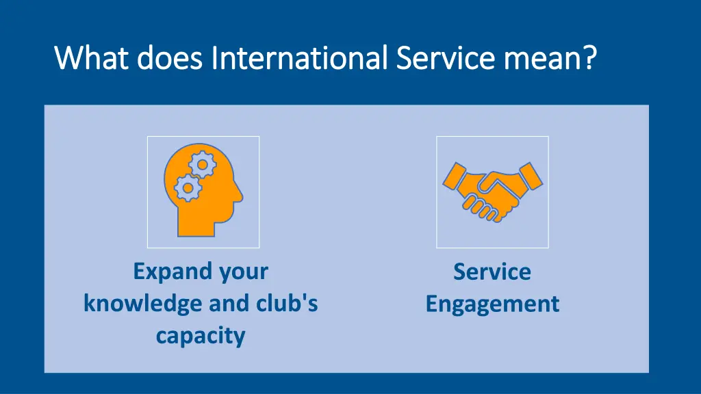 what does international service mean what does