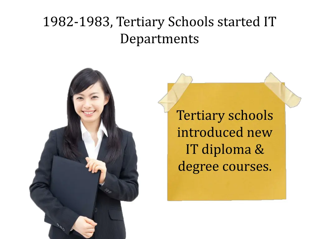 1982 1983 tertiary schools started it departments