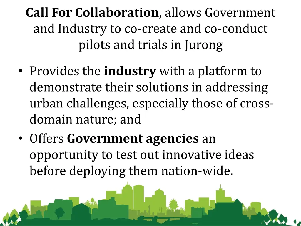 call for collaboration allows government