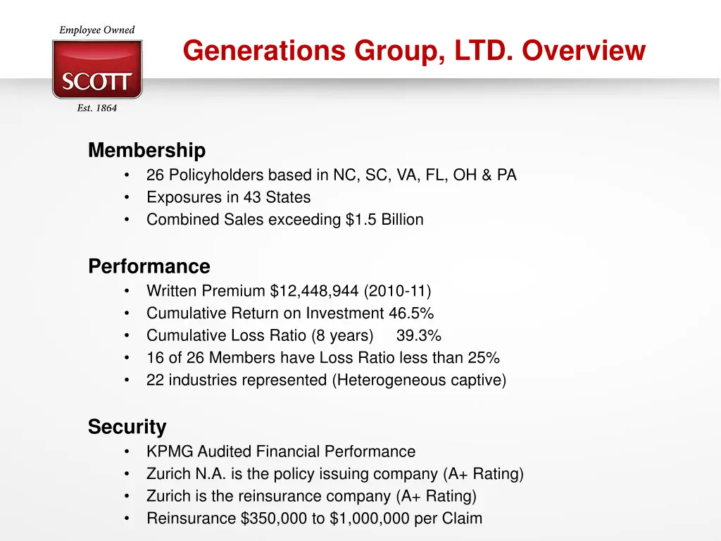 generations group ltd overview