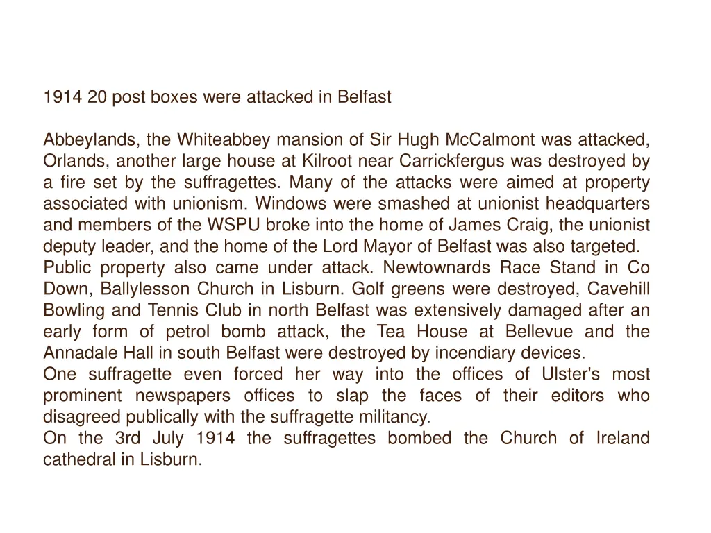 1914 20 post boxes were attacked in belfast