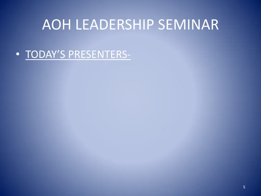 aoh leadership seminar