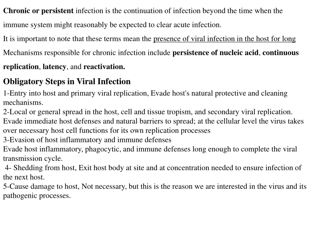 chronic or persistent infection