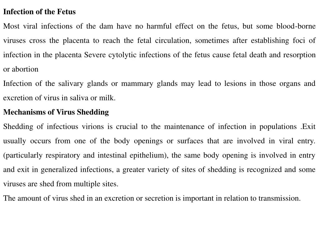 infection of the fetus