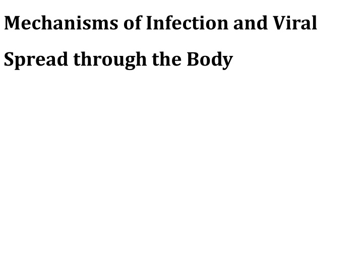 mechanisms of infection and viral