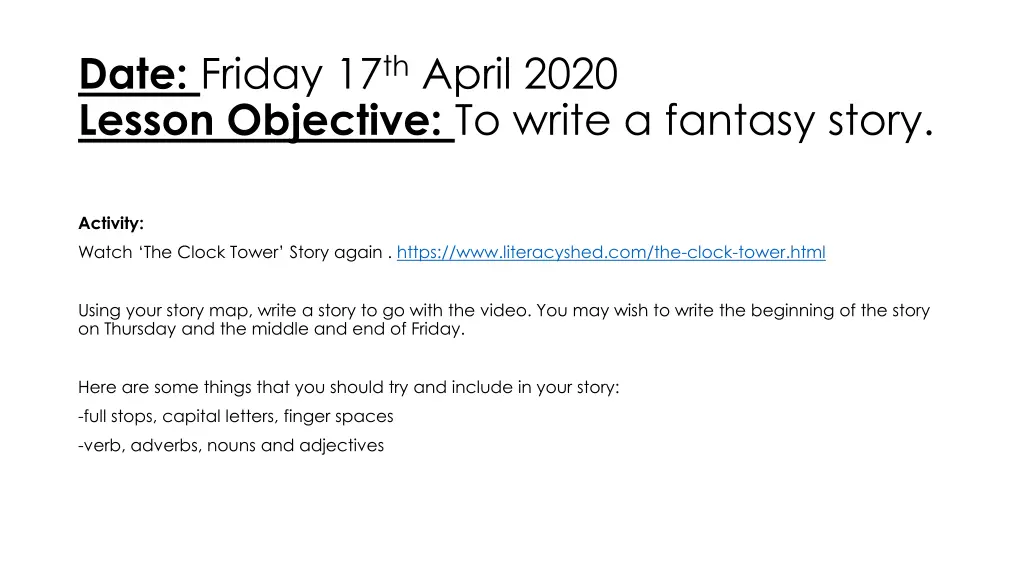 date friday 17 th april 2020 lesson objective