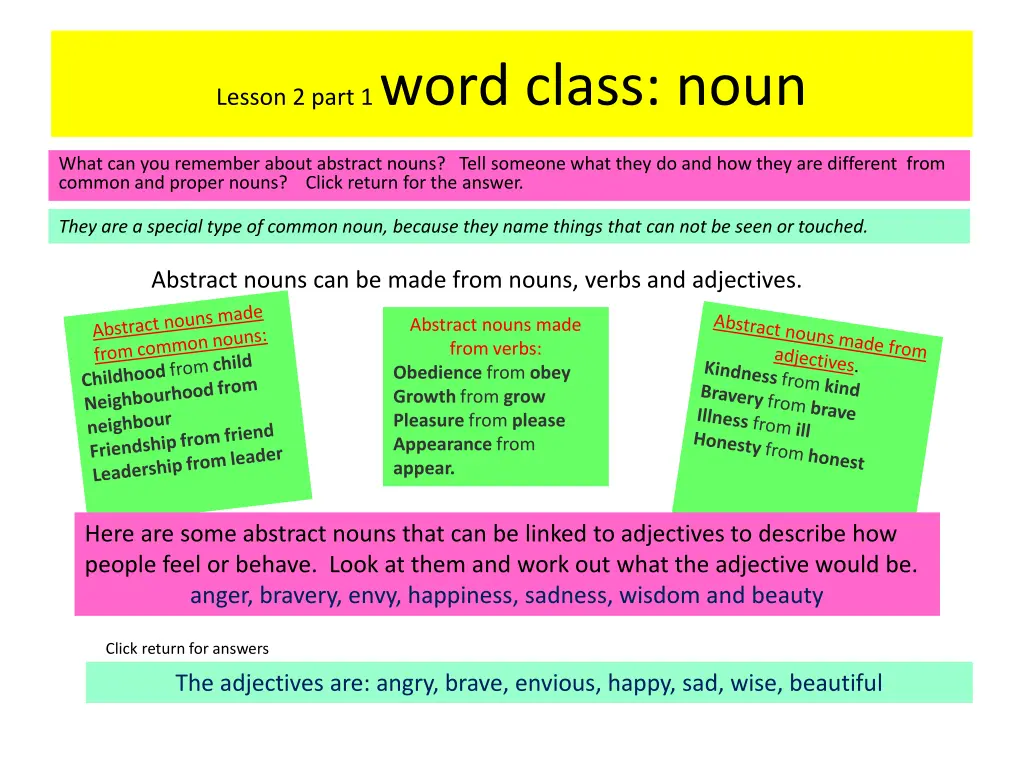 lesson 2 part 1 word class noun